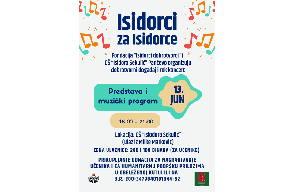 Pančevo: Dobrotvorni rok koncert Isidorci za Isidorce